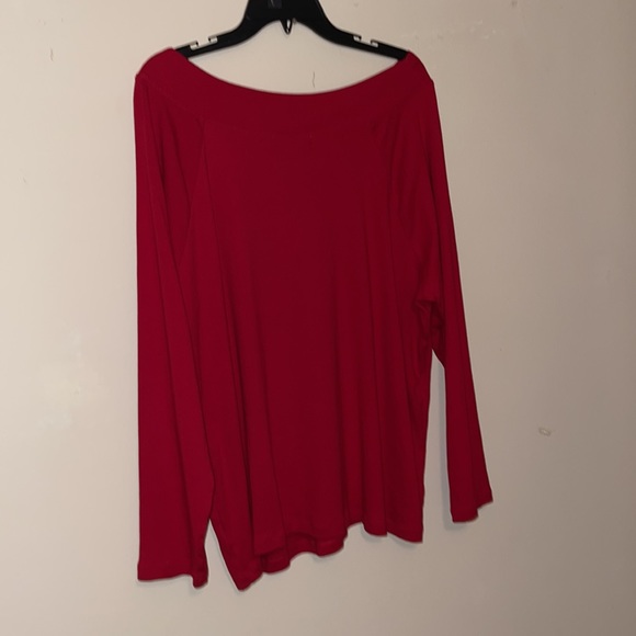 Ralph Lauren Red Long Sleeved Boat Neck Top Size 2X - Picture 2 of 5